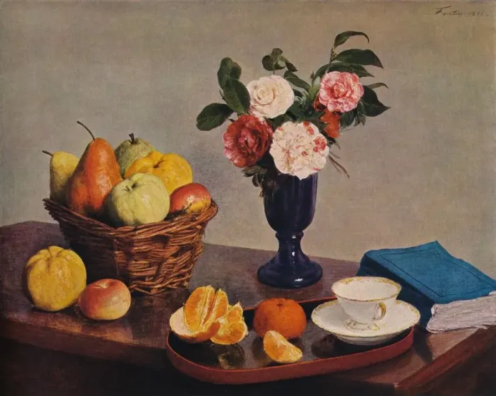 Framed Print : Still Life, 1866. Artist: Henri Fantin-Latour Framed Print : Still Life, 1866. Artist: Henri Fantin-Latour