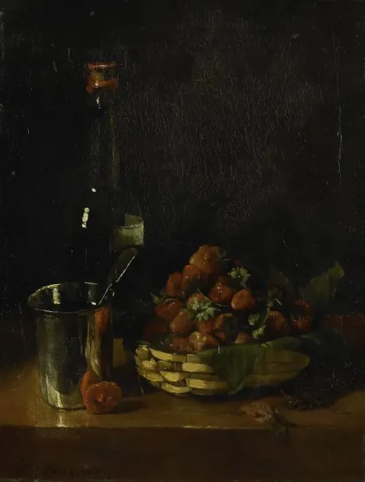 Framed Print : Still life, 1871. Creator: Francois Bonvin Framed Print : Still life, 1871. Creator: Francois Bonvin