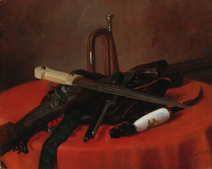 Framed Print : Still Life, 1873. Creator: Albert Edelfelt Framed Print : Still Life, 1873. Creator: Albert Edelfelt