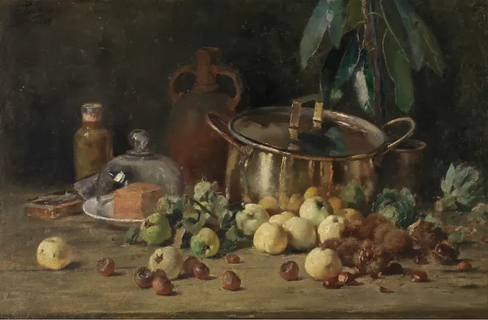 Framed Print : Still Life, 1889. Creator: Eugene Joors Framed Print : Still Life, 1889. Creator: Eugene Joors