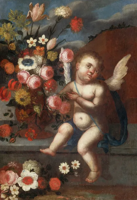 Framed Print : Still Life with Amor I, 1745-1755. Creator: Unknown Framed Print : Still Life with Amor I, 1745-1755. Creator: Unknown