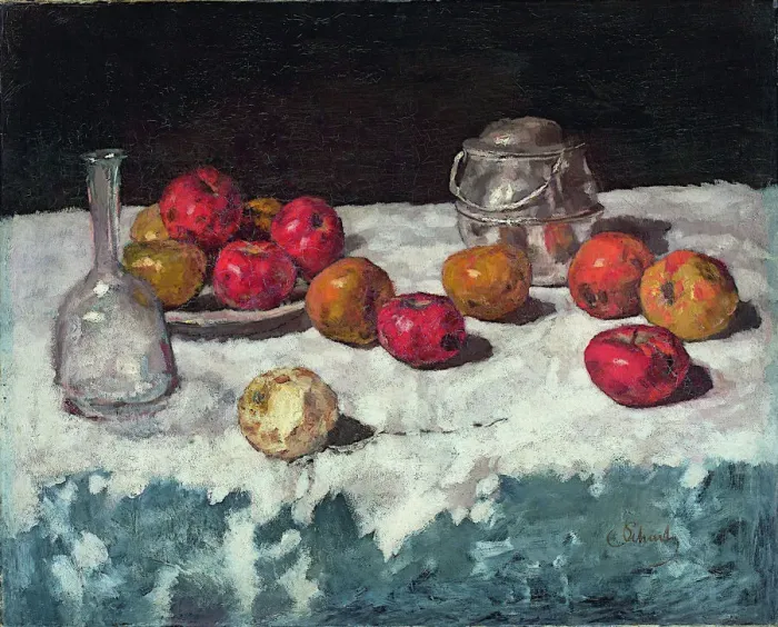 Framed Print : Still life with apples, 1889. Artist: Schuch, Carl (1846-1903) Framed Print : Still life with apples, 1889. Artist: Schuch, Carl (1846-1903)