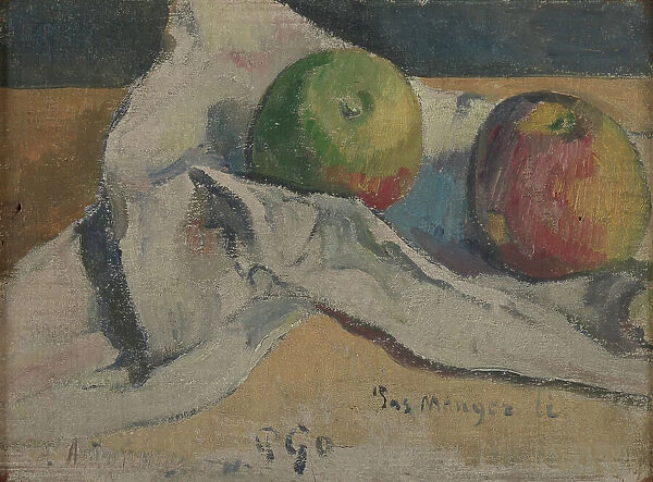 Still life with apples, ca 1891-1894. Creator: Gauguin, Paul Eugéne Henri (1848-1903)