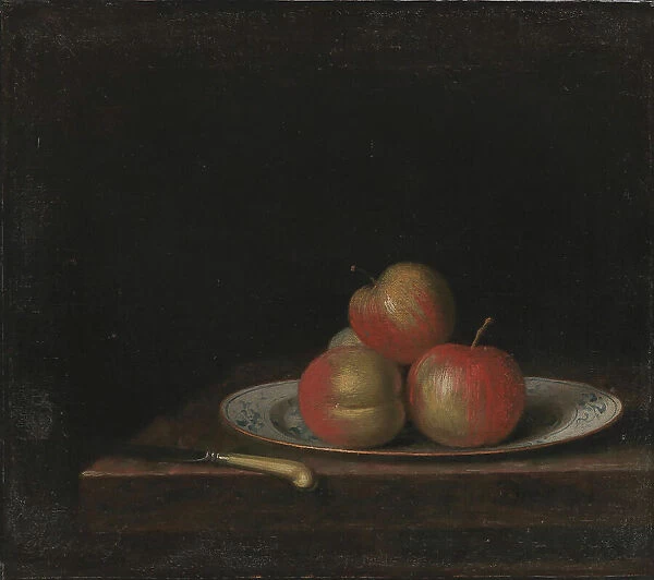 Still Life with Apples on an East Indian Plate, 1726-1763. Creator: Johan Horner