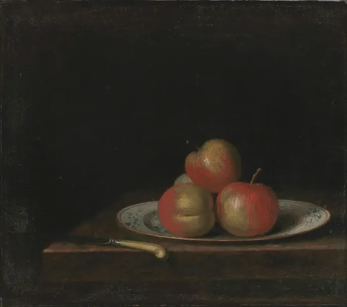 Framed Print : Still Life with Apples on an East Indian Plate, 1726-1763. Creator: Johan Horner Framed Print : Still Life with Apples on an East Indian Plate, 1726-1763. Creator: Johan Horner