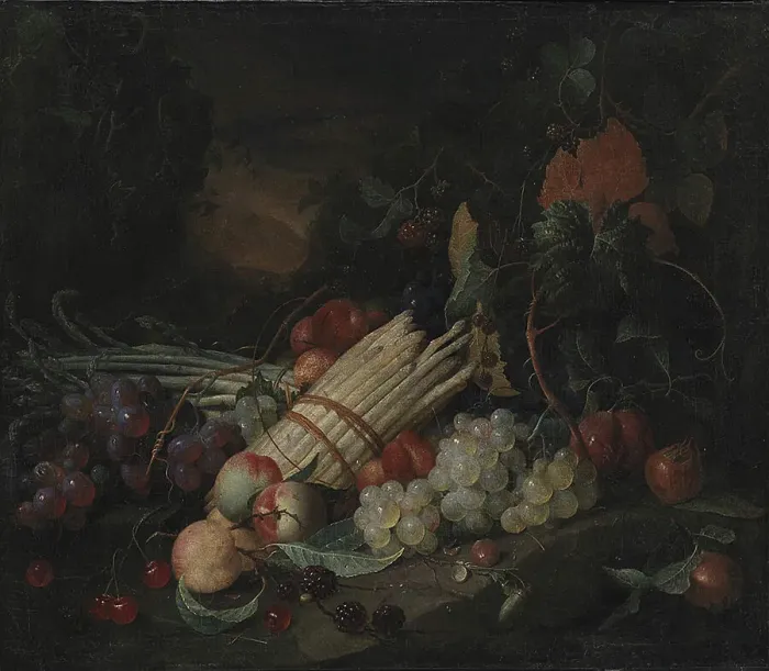 Framed Print : Still Life with Asparagus, 1651-1655. Creator: Jan Davidsz de Heem Framed Print : Still Life with Asparagus, 1651-1655. Creator: Jan Davidsz de Heem