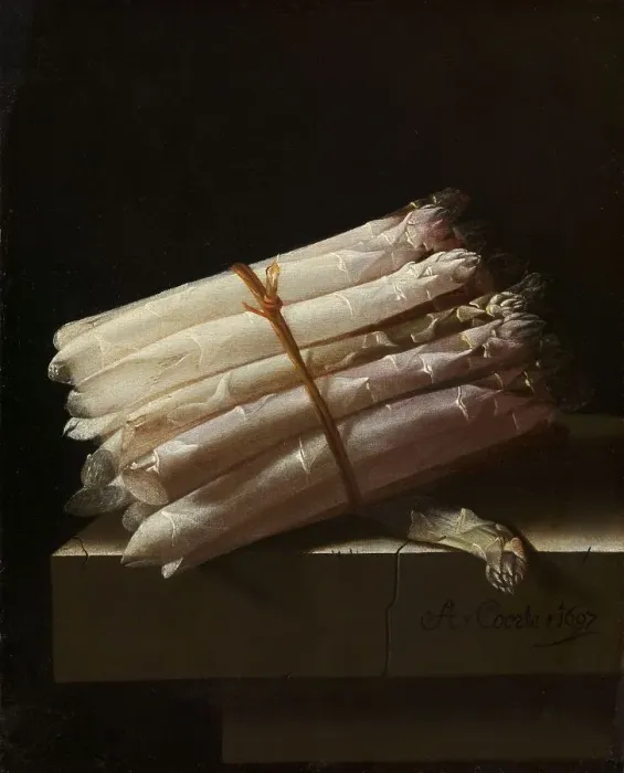 Framed Print : Still Life with Asparagus, 1697. Creator: Adriaen Coorte Framed Print : Still Life with Asparagus, 1697. Creator: Adriaen Coorte