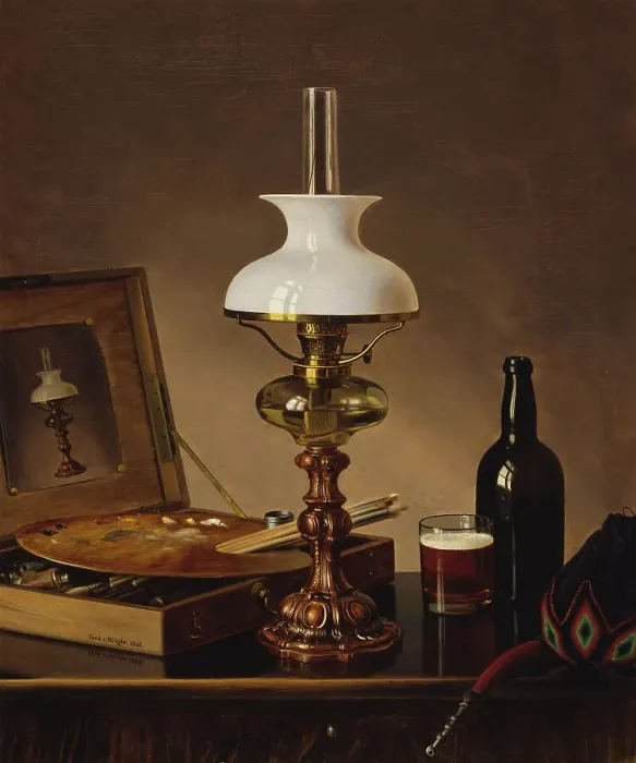 Framed Print : Still Life in the Atelier, 1868. Creator: Ferdinand von Wright Framed Print : Still Life in the Atelier, 1868. Creator: Ferdinand von Wright