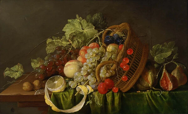 Still Life with a Basket of Fruit, ca 1654. Artist: Heem, Cornelis, de (1631-1695)