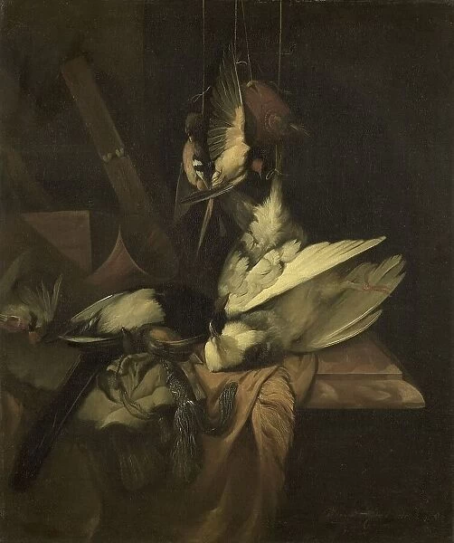 Still Life with Birds and Implements of the Hunt, 1684. Creator: William Gowe Ferguson
