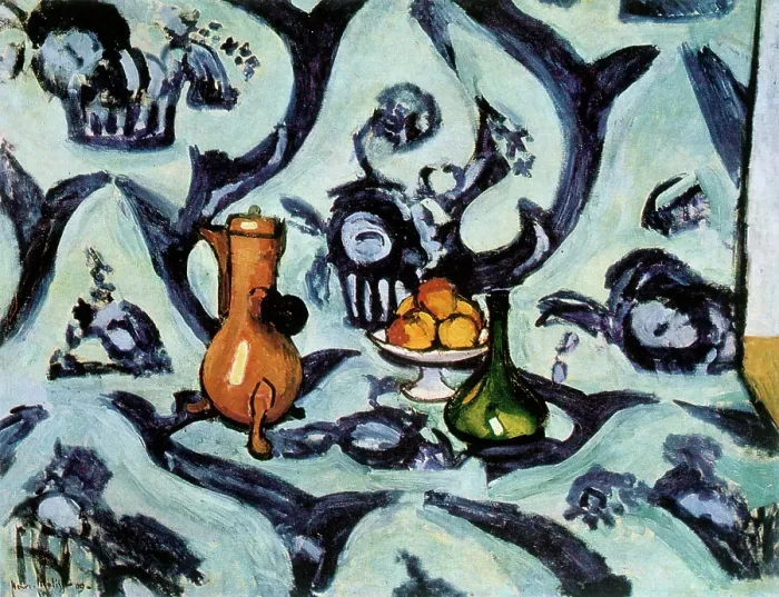 Framed Print : Still Life with Blue Tablecloth, 1909. Creator: Henri Matisse. Still Life with Blue Tablecloth, 1909. Creator: Henri Matisse Framed Print : Still Life with Blue Tablecloth, 1909. Creator: Henri Matisse. Still Life with Blue Tablecloth, 1909. Creator: Henri Matisse