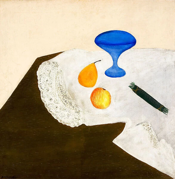 Still life with blue vase, 1919. Creator: Sterenberg, David Petrovich (1881-1948)