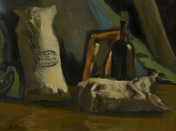 Still Life with a Bottle and Two Bags, 1884. Creator: Gogh, Vincent, van (1853-1890)
