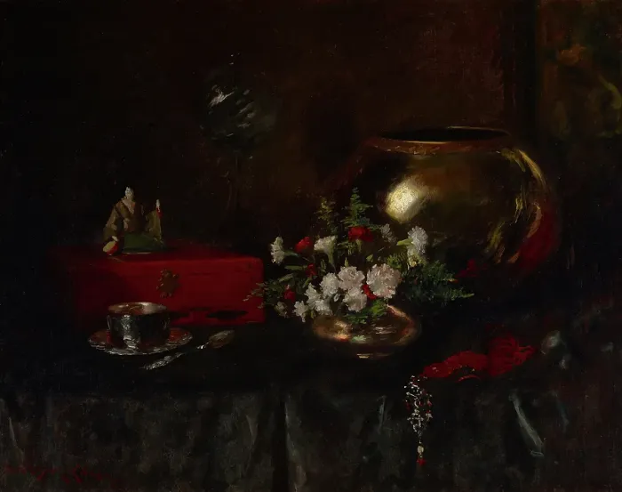 Framed Print : Still Life (Brass Bowl), about 1903. Creator: William Merritt Chase Framed Print : Still Life (Brass Bowl), about 1903. Creator: William Merritt Chase