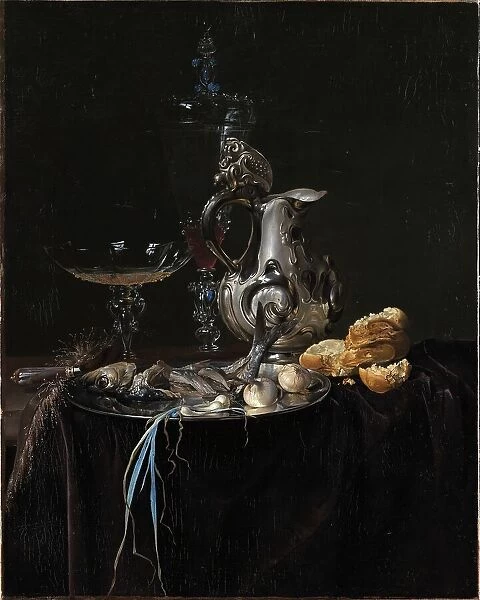 Still Life. Breakfast Piece with a Silver Jug, 1657. Creator: Willem van Aelst