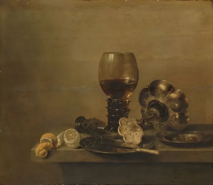Framed Print : Still Life with a Broken Glass, 1642. Creator: Willem Claesz Heda Framed Print : Still Life with a Broken Glass, 1642. Creator: Willem Claesz Heda