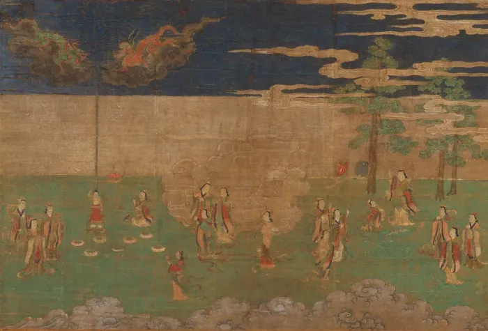 Framed Print : Life of the Buddha: The Birth of the Buddha, early 15th century. Creator: Unknown Framed Print : Life of the Buddha: The Birth of the Buddha, early 15th century. Creator: Unknown