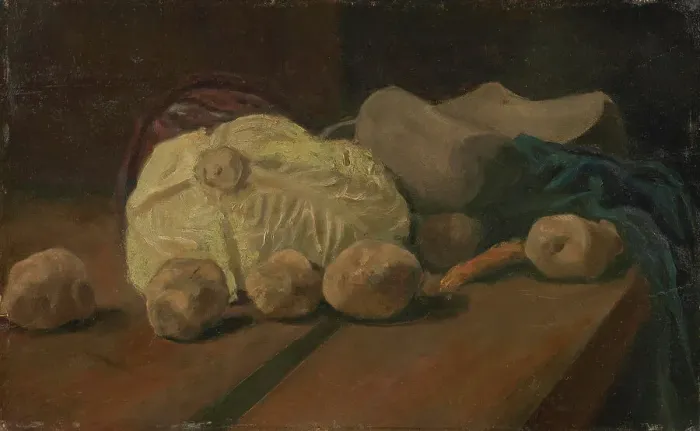 Framed Print : Still Life with Cabbage and Clogs, 1881. Creator: Gogh, Vincent, van (1853-1890) Framed Print : Still Life with Cabbage and Clogs, 1881. Creator: Gogh, Vincent, van (1853-1890)