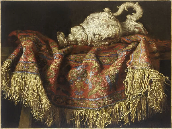Still Life with a Carpet, c. 1640. Creator: Fieravino (Il Maltese), Francesco (ca