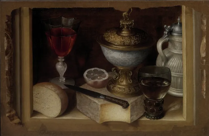 Framed Print : Still Life with Cheese, c1615-1620. Creator: Flegel, Georg (1566-1638) Framed Print : Still Life with Cheese, c1615-1620. Creator: Flegel, Georg (1566-1638)
