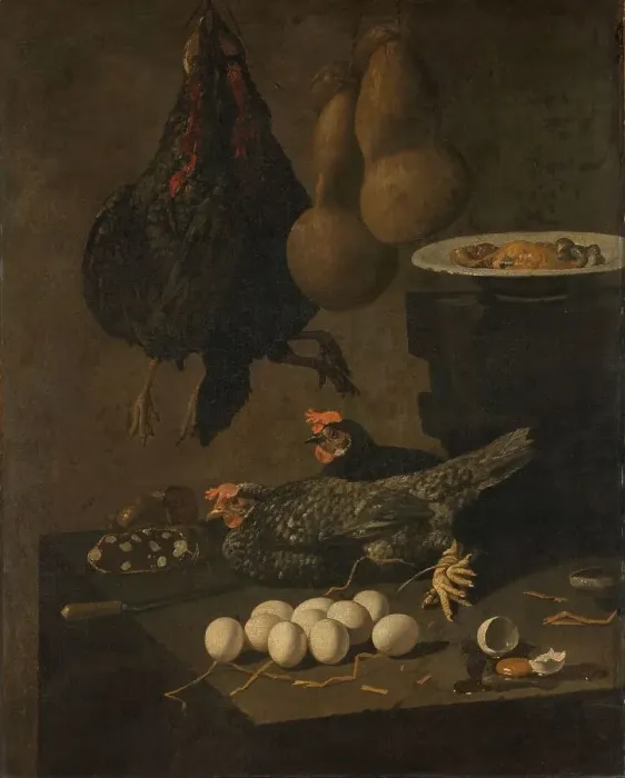 Framed Print : Still Life with Chickens and Eggs, 1640-1660. Creator: Giovanni Battista Recco Framed Print : Still Life with Chickens and Eggs, 1640-1660. Creator: Giovanni Battista Recco