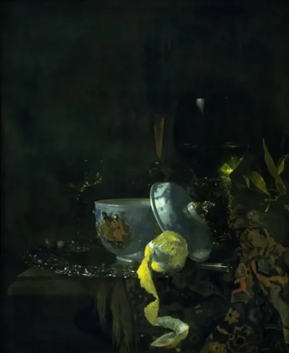 Framed Print : Still Life with a Chinese Porcelain Bowl, 1662. Creator: Willem Kalf Framed Print : Still Life with a Chinese Porcelain Bowl, 1662. Creator: Willem Kalf