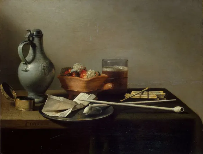 Framed Print : Still Life with Clay Pipes, 1636 Framed Print : Still Life with Clay Pipes, 1636