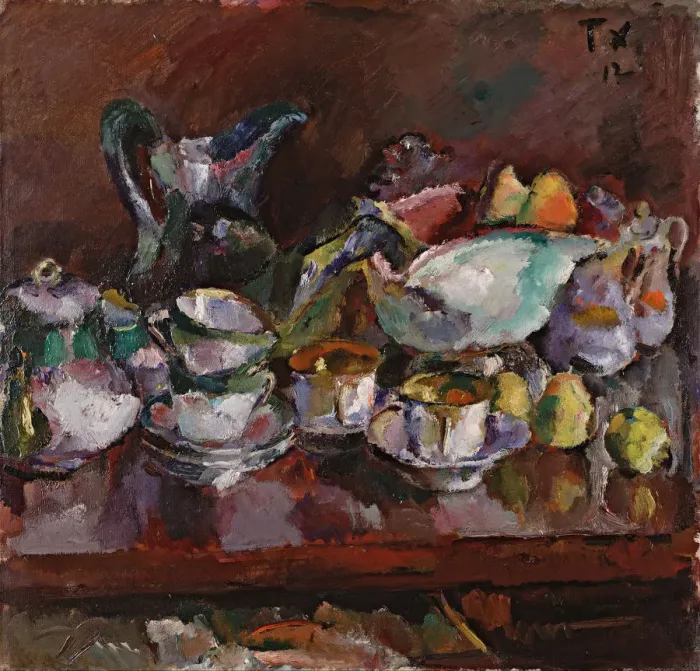 Framed Print : Still Life with Coffee Cups, 1912. Artist: Faistauer, Anton (1887-1930) Framed Print : Still Life with Coffee Cups, 1912. Artist: Faistauer, Anton (1887-1930)