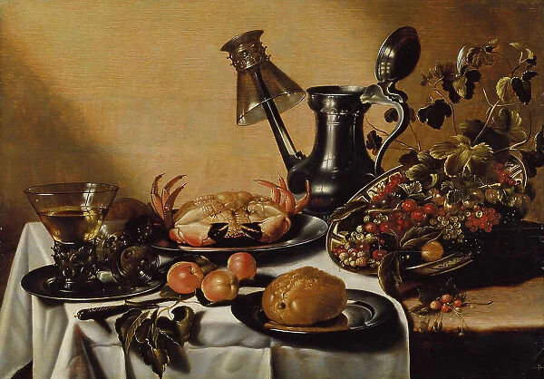 Still Life with Crab and Fruit. Creator: Unknown