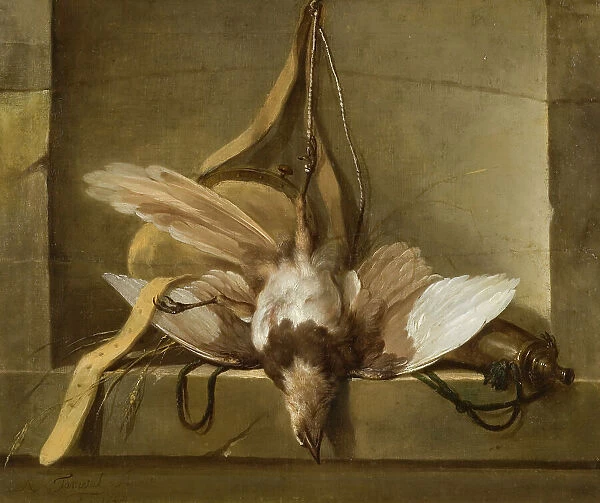 Still Life with a Dead Bird and Hunting Gear, 1744. Creator: Guillaume-Thomas Taraval