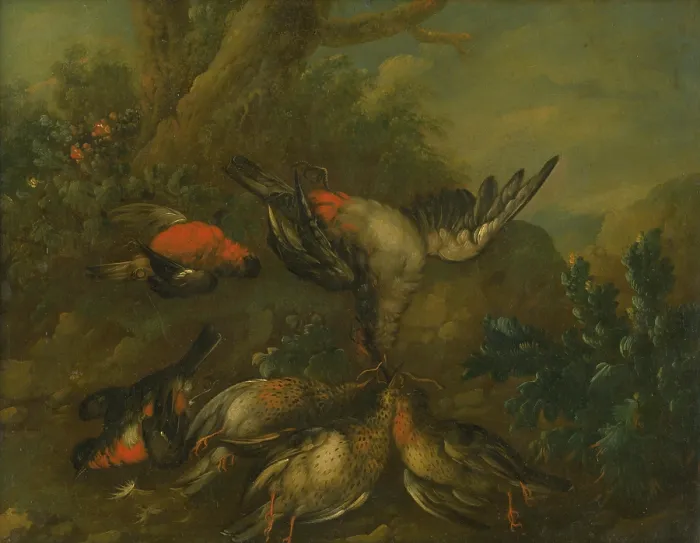 Framed Print : Still Life with Dead Birds, 1720-1730. Creator: Philipp Ferdinand de Hamilton Framed Print : Still Life with Dead Birds, 1720-1730. Creator: Philipp Ferdinand de Hamilton