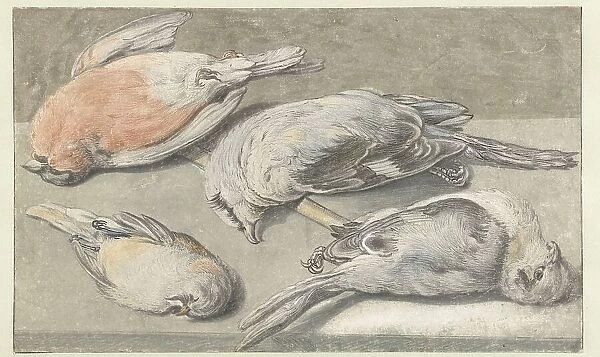 Still Life with Four Dead Birds, c.1640-c.1652. Creator: Elias Vonck