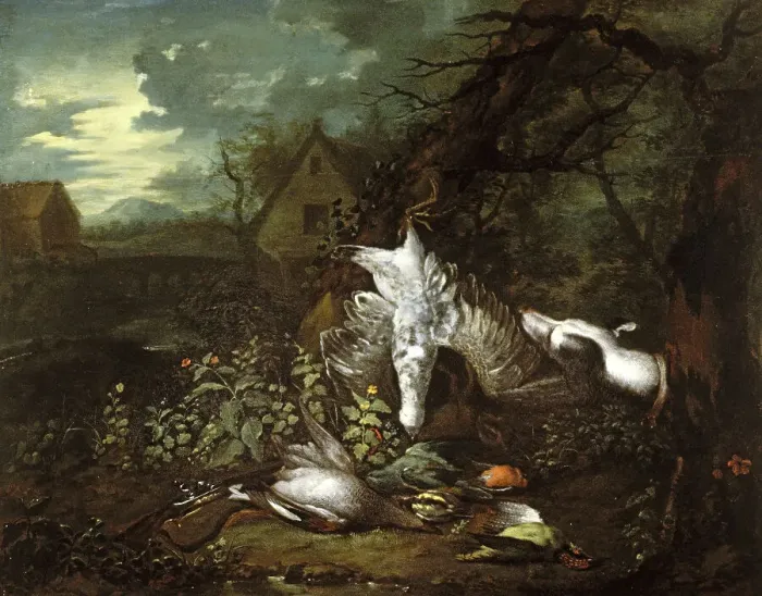 Framed Print : Still Life with Dead Game Birds, 1720-1729. Creator: Jan Baptiste Govaerts Framed Print : Still Life with Dead Game Birds, 1720-1729. Creator: Jan Baptiste Govaerts