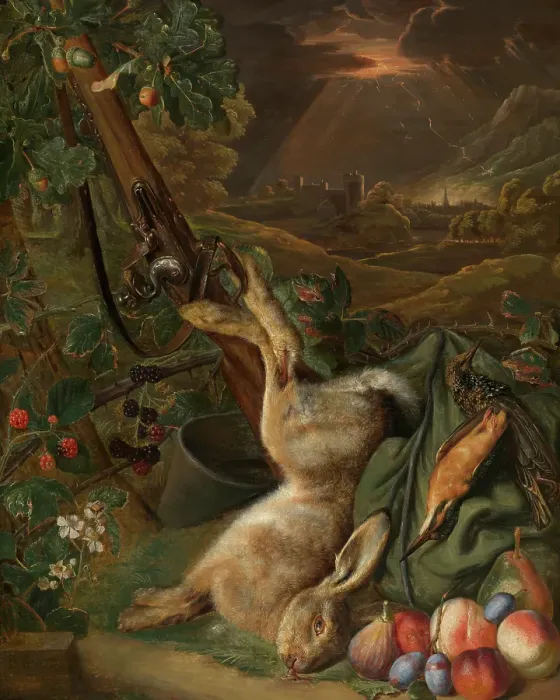 Framed Print : Still Life with Dead Game, c1730s. Creator: Peeter Snyers Framed Print : Still Life with Dead Game, c1730s. Creator: Peeter Snyers
