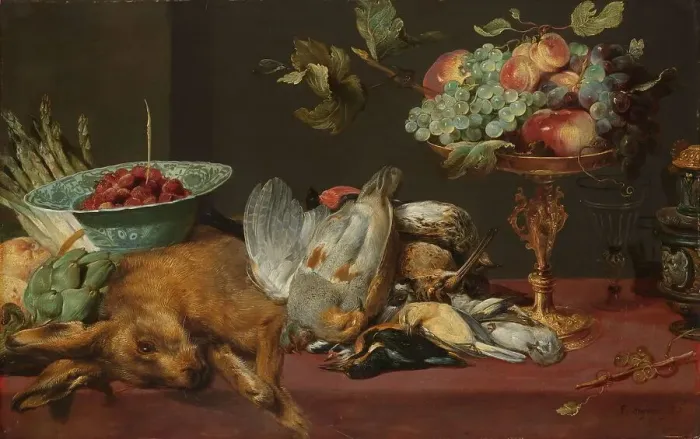 Framed Print : Still Life with Dead Game, Fruit and Vegetables, c.1616-c.1620. Creator: Frans Snyders Framed Print : Still Life with Dead Game, Fruit and Vegetables, c.1616-c.1620. Creator: Frans Snyders