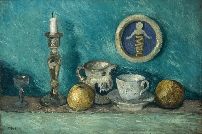 Framed Print : Still Life with the della Robbia Putto, c. 1905. Creator: Modersohn-Becker, Paula (1876-1907) Framed Print : Still Life with the della Robbia Putto, c. 1905. Creator: Modersohn-Becker, Paula (1876-1907)