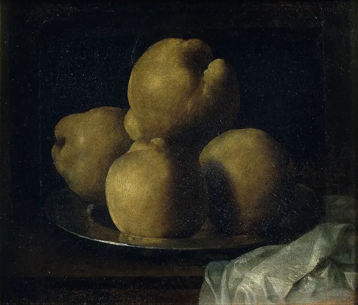 Framed Print : Still Life with Dish of Quince. Artist: Zurbaran, Francisco, de (1598-1664) Framed Print : Still Life with Dish of Quince. Artist: Zurbaran, Francisco, de (1598-1664)