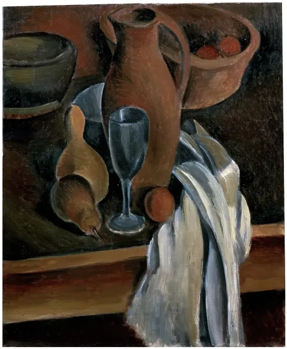 Framed Print : Still Life with Earthenware Jug and White Napkin, c1912. Creator: Andre Derain. Still Life with Earthenware Jug and White Napkin, c1912. Creator: Andre Derain Framed Print : Still Life with Earthenware Jug and White Napkin, c1912. Creator: Andre Derain. Still Life with Earthenware Jug and White Napkin, c1912. Creator: Andre Derain