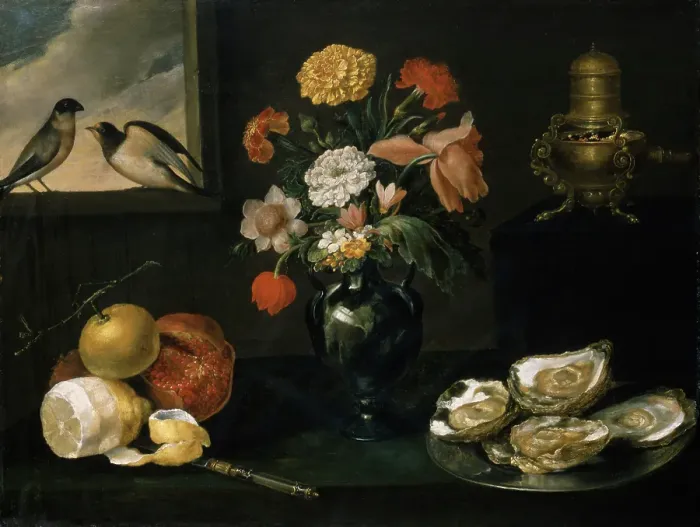 Framed Print : Still Life with the Four Elements, about 1640. Creator: Jacques Linard Framed Print : Still Life with the Four Elements, about 1640. Creator: Jacques Linard