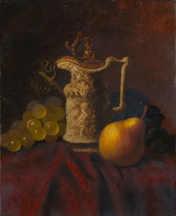 Framed Print : Still Life with Ewer and Fruit. Creator: Carducius Plantagenet Ream Framed Print : Still Life with Ewer and Fruit. Creator: Carducius Plantagenet Ream
