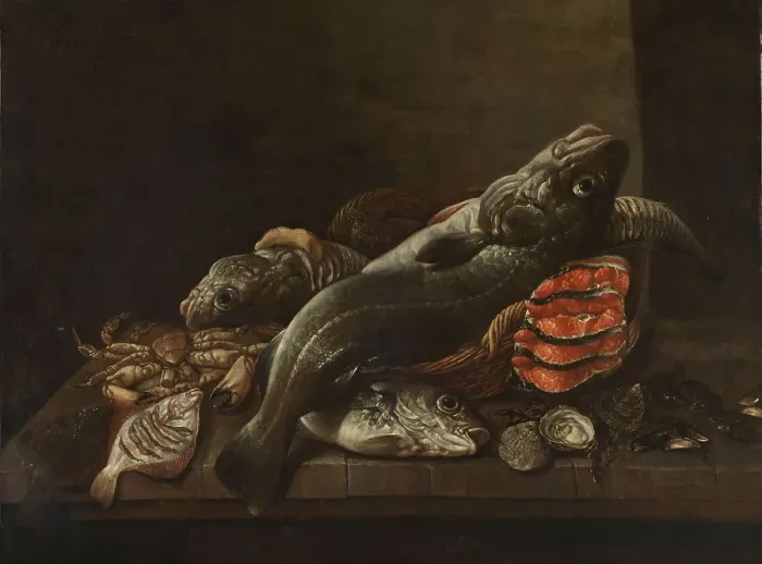 Framed Print : Still Life with Fish, 1645-1681. Creator: Isaac van Duynen Framed Print : Still Life with Fish, 1645-1681. Creator: Isaac van Duynen