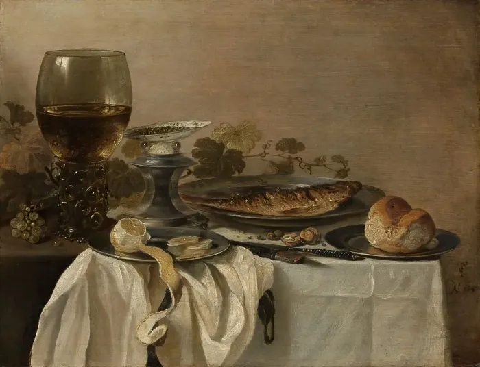 Framed Print : Still Life with a Fish, 1647. Creator: Pieter Claesz Framed Print : Still Life with a Fish, 1647. Creator: Pieter Claesz