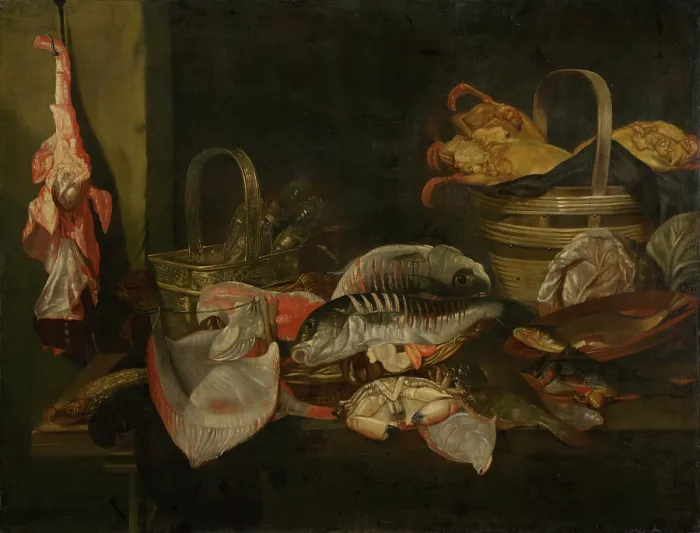 Framed Print : Still Life with Fish, 1660-1670. Creator: Abraham van Beyeren Framed Print : Still Life with Fish, 1660-1670. Creator: Abraham van Beyeren