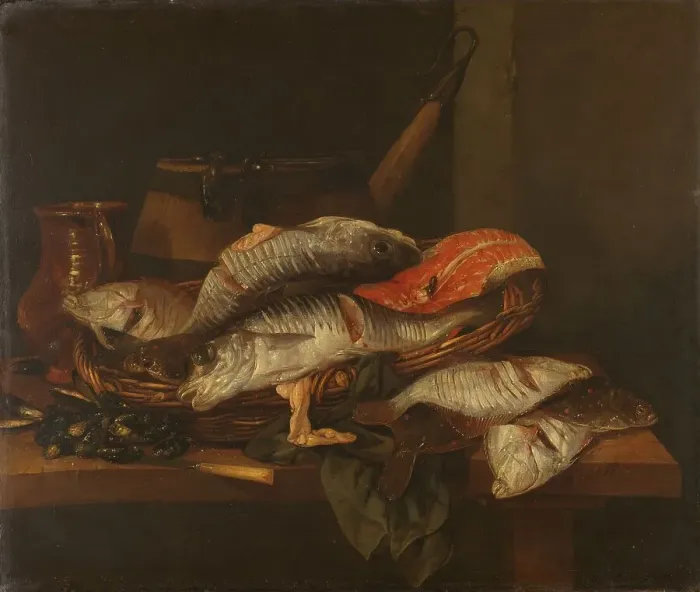 Framed Print : Still Life with Fish, c.1650-c.1670. Creator: Abraham van Beyeren Framed Print : Still Life with Fish, c.1650-c.1670. Creator: Abraham van Beyeren