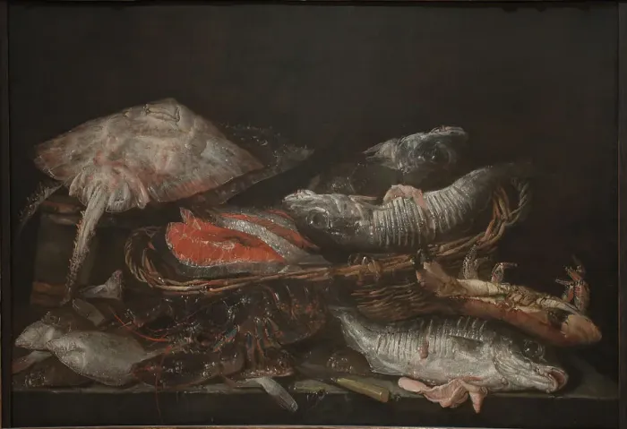 Framed Print : Still Life with Fish on a Stone Table, 1635-1690. Creator: Abraham van Beyeren Framed Print : Still Life with Fish on a Stone Table, 1635-1690. Creator: Abraham van Beyeren