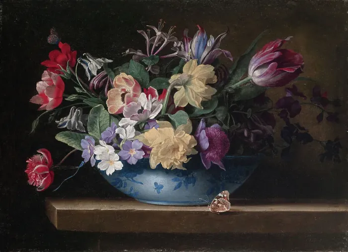 Framed Print : Still life of flowers, 1600-1682. Creator: Jean-Michel Picart Framed Print : Still life of flowers, 1600-1682. Creator: Jean-Michel Picart
