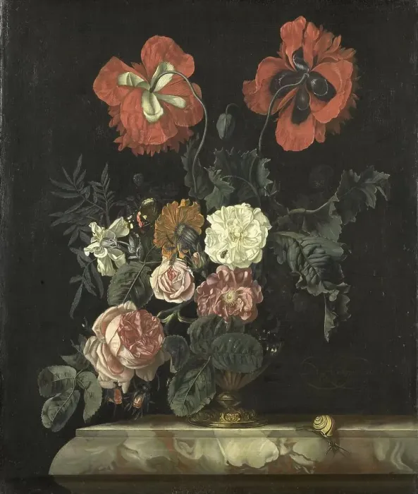 Framed Print : Still Life with Flowers, 1667. Creator: Nicolaes Lachtropius Framed Print : Still Life with Flowers, 1667. Creator: Nicolaes Lachtropius