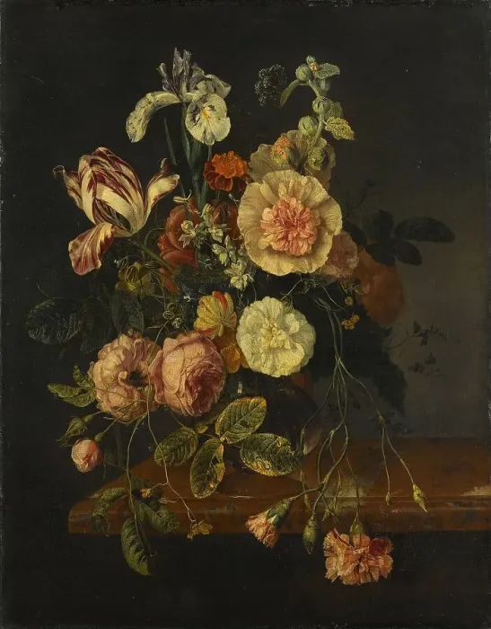 Framed Print : Still Life with Flowers, 1670-1727. Creator: Jacob van Walscapelle Framed Print : Still Life with Flowers, 1670-1727. Creator: Jacob van Walscapelle