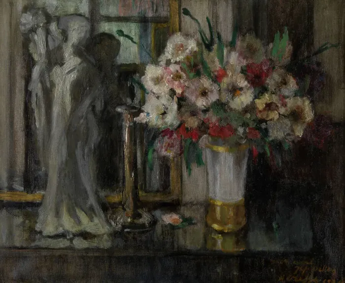 Framed Print : Still Life with Flowers, 1924. Creator: Auguste Oleffe Framed Print : Still Life with Flowers, 1924. Creator: Auguste Oleffe