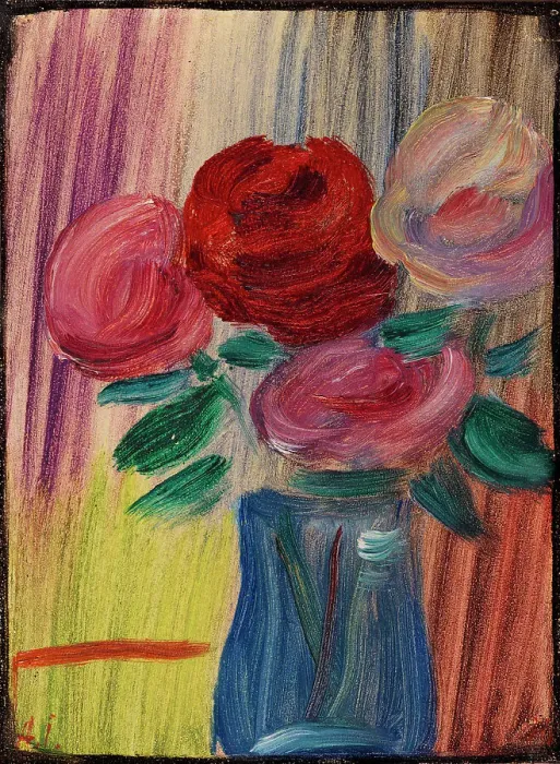Framed Print : Still Life: Flowers in a Blue Vase, 1936. Creator: Javlensky, Alexei, von (1864-1941) Framed Print : Still Life: Flowers in a Blue Vase, 1936. Creator: Javlensky, Alexei, von (1864-1941)